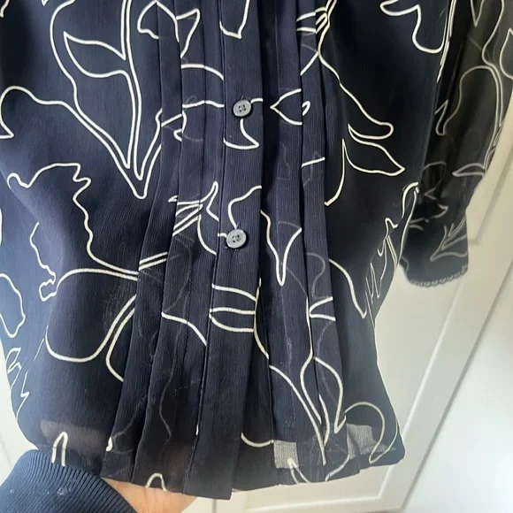 Ann Taylor Elegant Black Sheer Blouse L - Picture 6 of 7